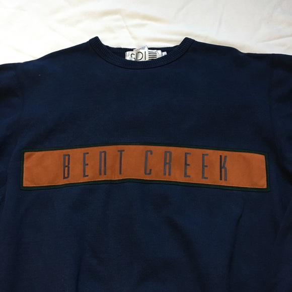VTG 90s SDI Navy and Suede Bent Creek Golf Course Sweatshirt - Picture 7 of 11